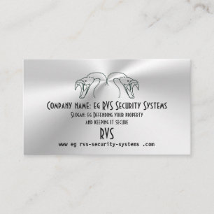 Twin Snake Heads Logo, Fangs Bared - Security Busi Visitenkarte