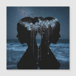 Twin Souls Beneath the Stars Magnetkarte