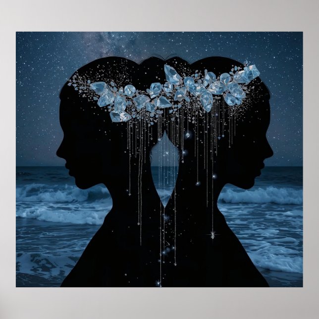 Twin Souls Beneath the Stars Poster (Vorne)