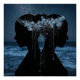 Twin Souls Beneath the Stars Poster