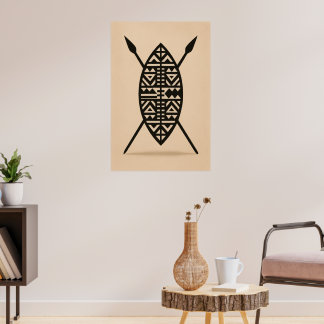 "Twin Spears | Traditional African Weapon Wall Art Poster
