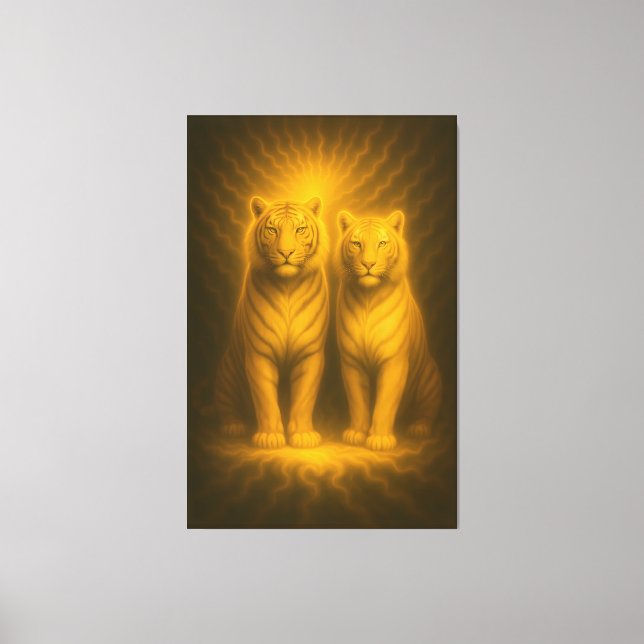 Twin Sunlit Guardians | ManJiangHong Fine Art   Leinwanddruck (Vorderseite)