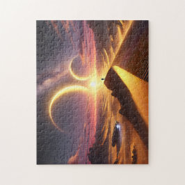 Twin Suns Wüsten-Sci-Fi-Alien-Landschaft Puzzle