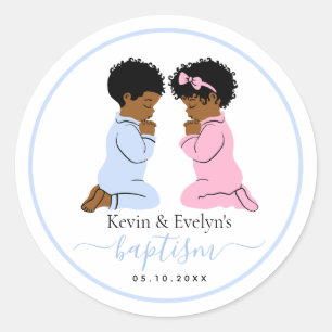 Twin Taufen Sticker - Junge und Mädchen Prachen