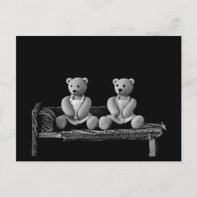 Twin Teddy Bears Postkarte (Vorderseite)