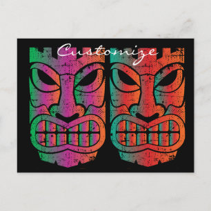 Twin Tiki Skulptur Thunder_Cove Postkarte