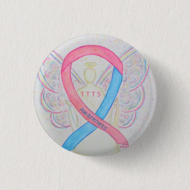 Twin to Twin Transfusion TTTS Awareness Ribbon But Button (Vorderseite)