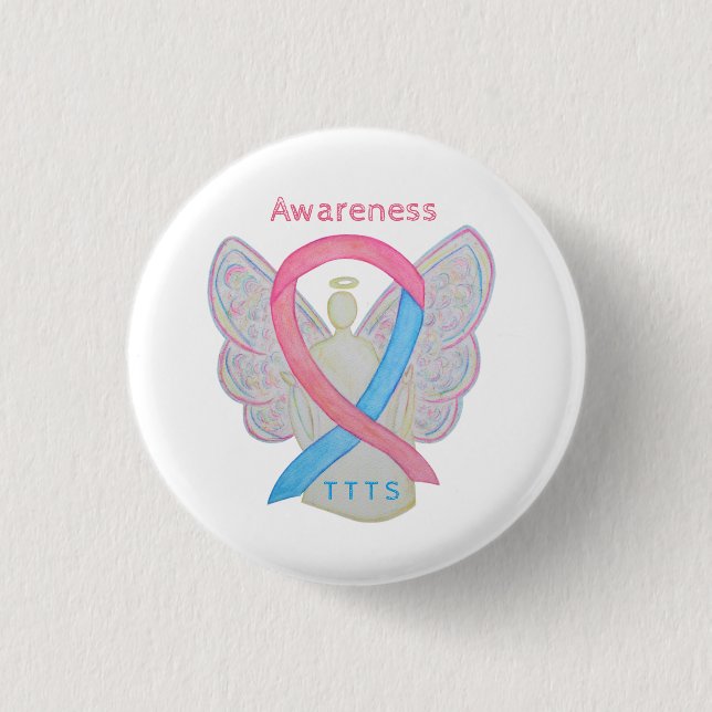 Twin to Twin Transfusion TTTS Awareness Ribbon But Button (Vorderseite)