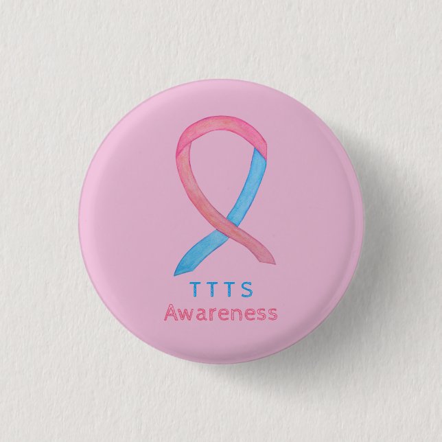 Twin to Twin Transfusion TTTS Awareness Ribbon But Button (Vorderseite)