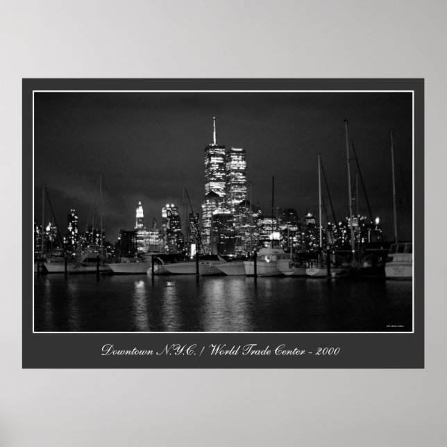 Twin Towers by Night Poster (Vorne)