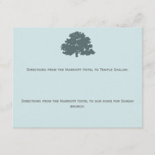 Twin Tree of Life Directions Bar Bat Mitzvah Begleitkarte
