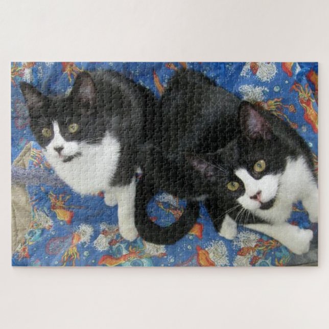 Twin Tuxedo Kitties Puzzle (Horizontal)