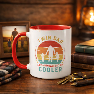 Twin-Vater Retro-Sonnenuntergang Kaffee Tasse