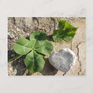 Twin Vierblättriges Kleeblatt Irish Luck St. Patri Postkarte
