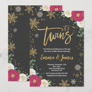 Twin Winter Baby Shower Einladung Twin Weihnachten