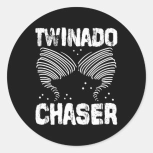 Twinado Chaser Funny Mama Vater Twin Parters Runder Aufkleber