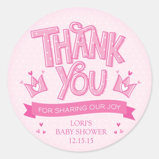Twincess Twin Girls Babydusche Danke Sticker (Vorderseite)
