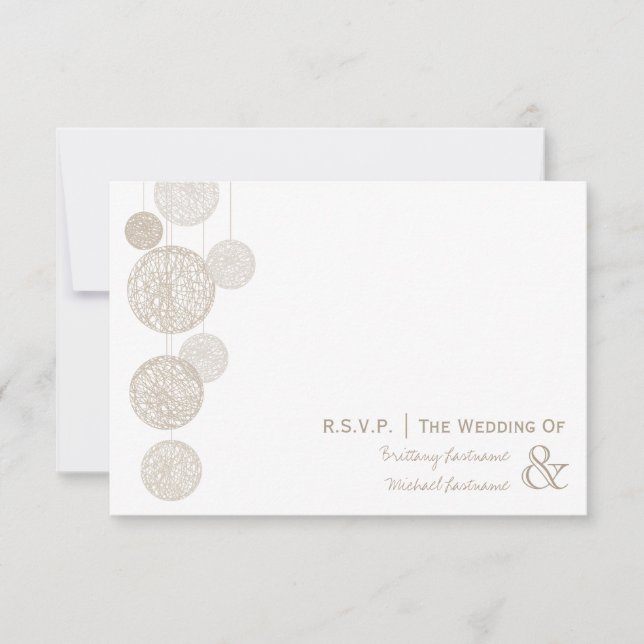 Twine Globes Wedding R.S.V.P. RSVP Karte (Vorderseite)