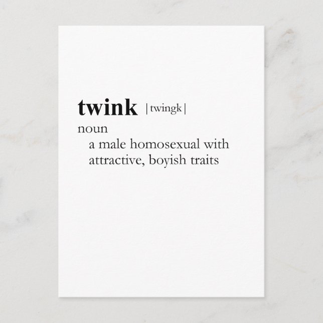 TWINK (Definition) Postkarte (Vorderseite)