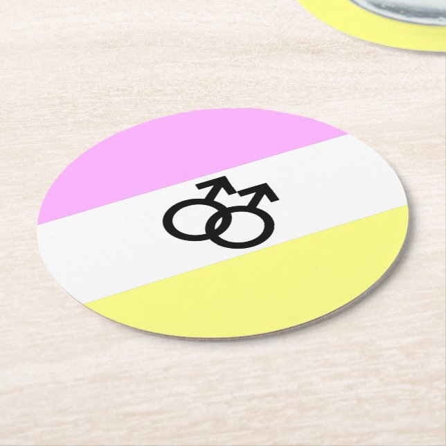 Twink Pride Flag Runder Pappuntersetzer (Angewinkelt)