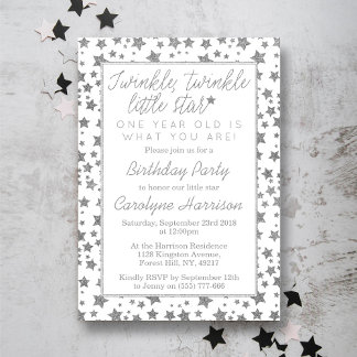 Twink, Twinkle Little Star 1. Geburtstag Einladung