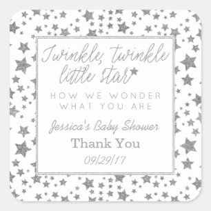 Twink, Twinkle Little Star Baby Dusche Danke Quadratischer Aufkleber