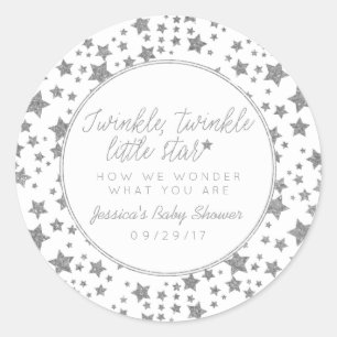 Twink, Twinkle Little Star Baby Dusche Gefallen Runder Aufkleber