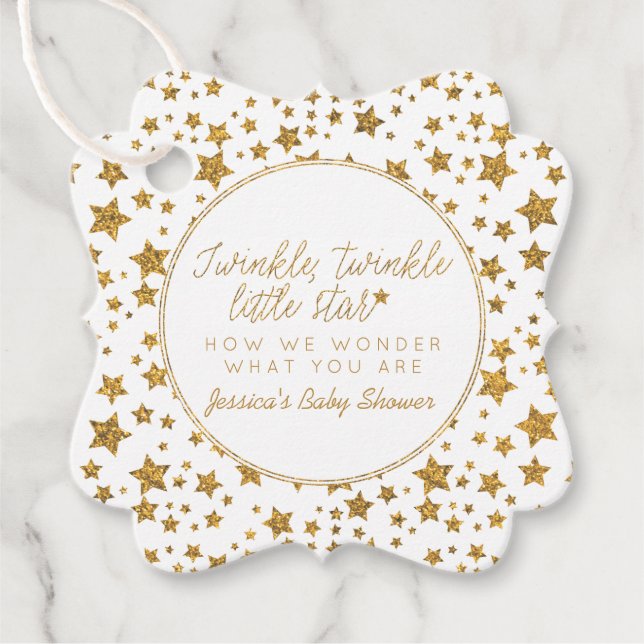 Twink, Twinkle Little Star Baby Dusche Geschenkanhänger (Vorderseite)