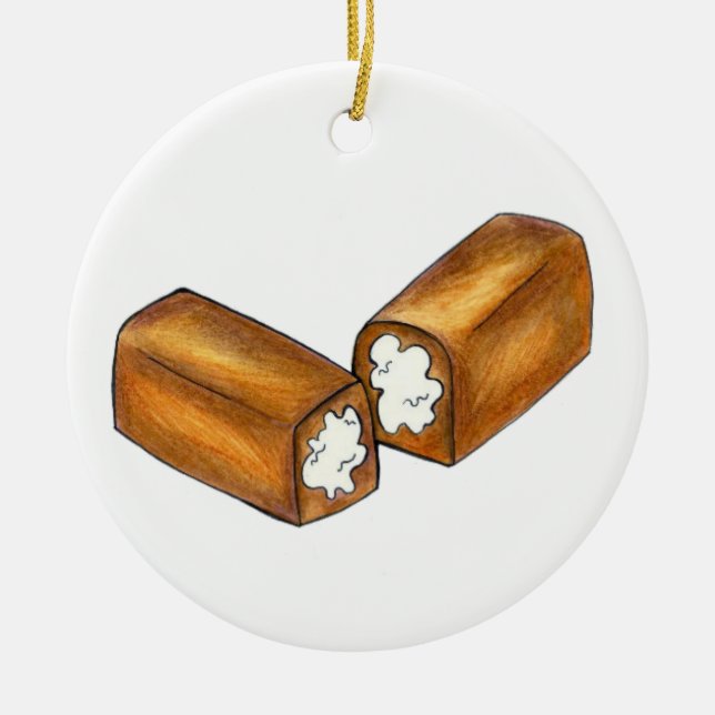 Twinkie Creme-gefüllte Snack Cake Food Feinschmeck Keramikornament (Vorne)