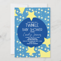 Twinkle Baby Dusche Gelbe Sterne Blauer Hintergrun
