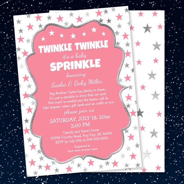 Twinkle Baby Sprinkle Mädchen Dusche Einladungen (Von Creator hochgeladen)