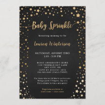 Twinkle Chalkboard Gold Star Baby Sprinkle