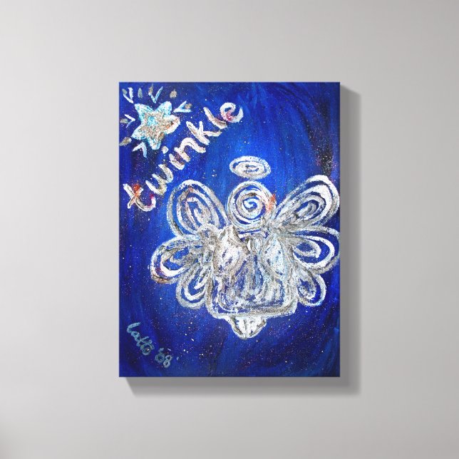 Twinkle Guardian Angel Art Wrapped Canvas Malerei Leinwanddruck (Vorderseite)
