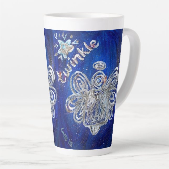 Twinkle Guardian Angel Custom Latte Tasse Cup (Rechte Ecke)