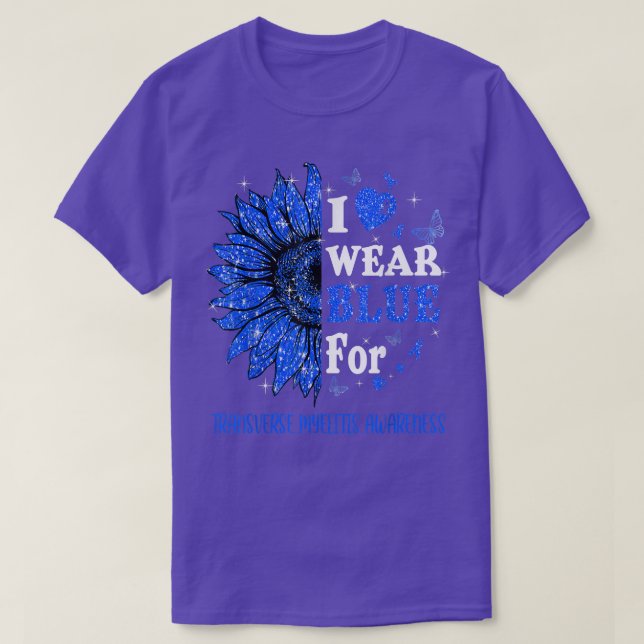 Twinkle Herz Sonnenblumen Transverse Myelitis Awar T-Shirt (Design vorne)