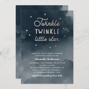 Twinkle kleiner Stern. Aquarellbrasse Babydusche Einladung