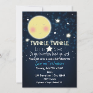 TWINKLE Kleiner Stern Funkelnde Babyparty-Einladun Einladung