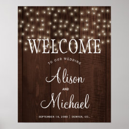 Twinkle Leuchten rustikale Hochzeit im Herbst Begr Poster