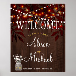 Twinkle Leuchten rustikale Hochzeit im Herbst Begr Poster