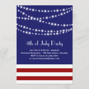 Twinkle-Lichter 4. von Juli-Party Einladung