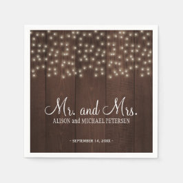 Twinkle Lichter Land rustikal mr und mrs Hochzeit Serviette