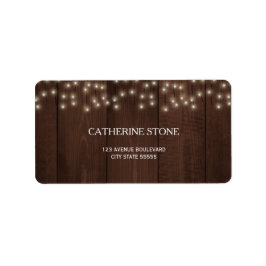Twinkle Lichter rustikale Stallenholz Hochzeit Adressaufkleber