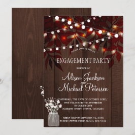 Twinkle Lichter Verlobungsparty rustikalen Fall Einladung