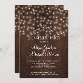 Twinkle Lichter Verlobungsparty rustikales Stallho Einladung