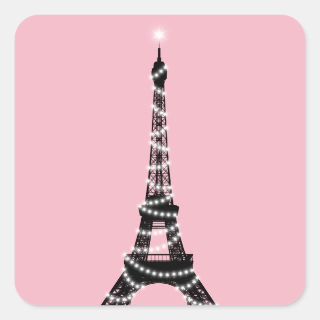Twinkle Light Eiffel Tower Sticker - pink (Vorderseite)