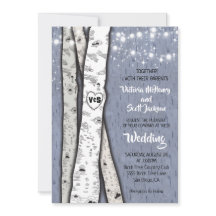 Twinkle lights Birch Tree Hochzeitseinladungen