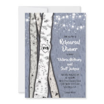 Twinkle lights Birch Tree Probe Dinner Einladungen