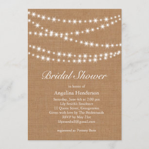 Twinkle Lights Bridal Dusche Einladung auf Burlap