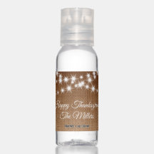 Twinkle Lights Happy Thanksgiving auf Ombre Burlap