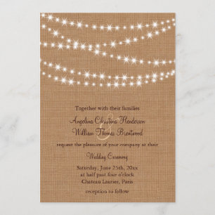 Twinkle Lights Hochzeits-Einladung auf Jute Einladung